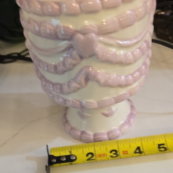 Elegant Pink and Cream Ceramic Vase - Picture 1 of 3